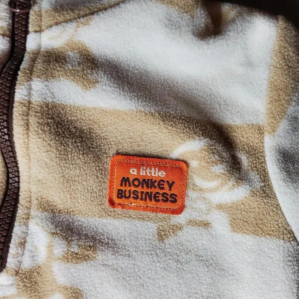 Child of Mine by Carter's Size 12M Beige and White Striped Fleece Baby Romper